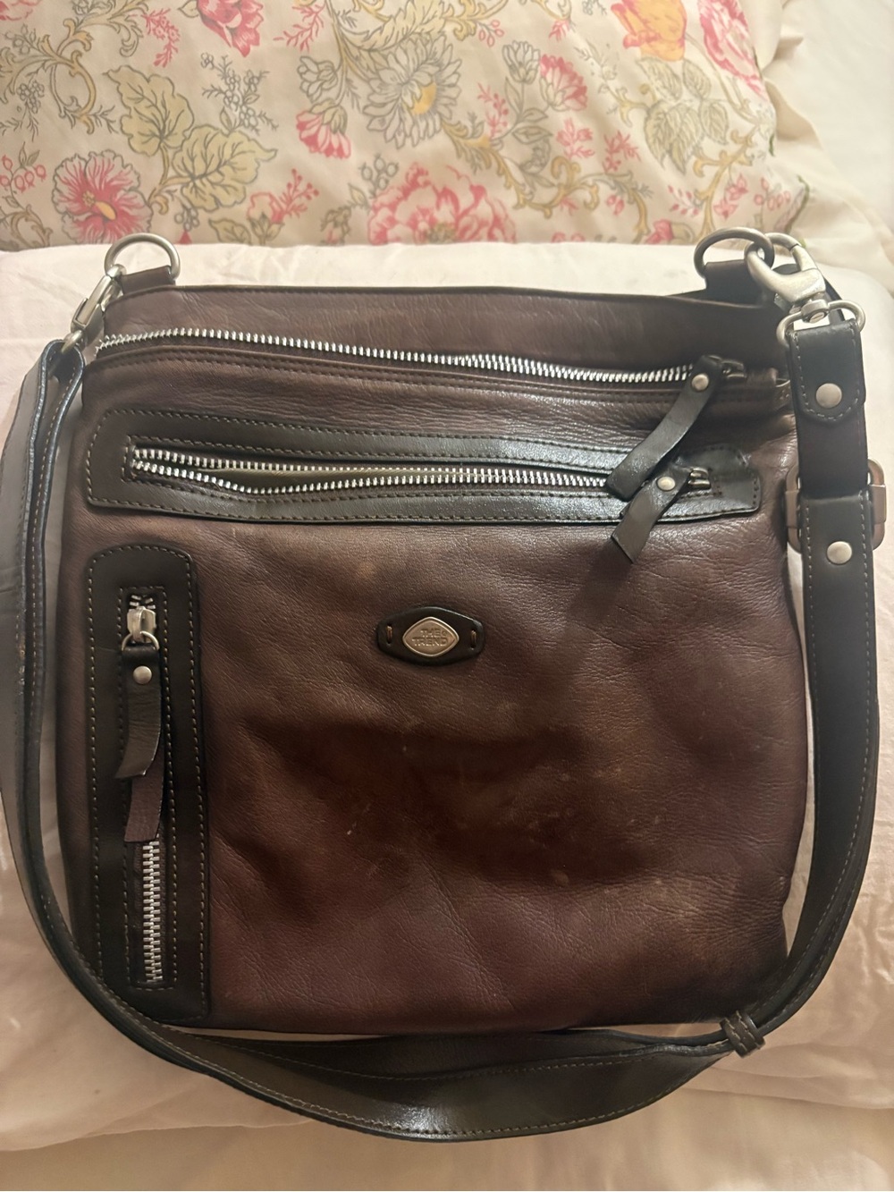 Leather Crossbody Bag - Brown